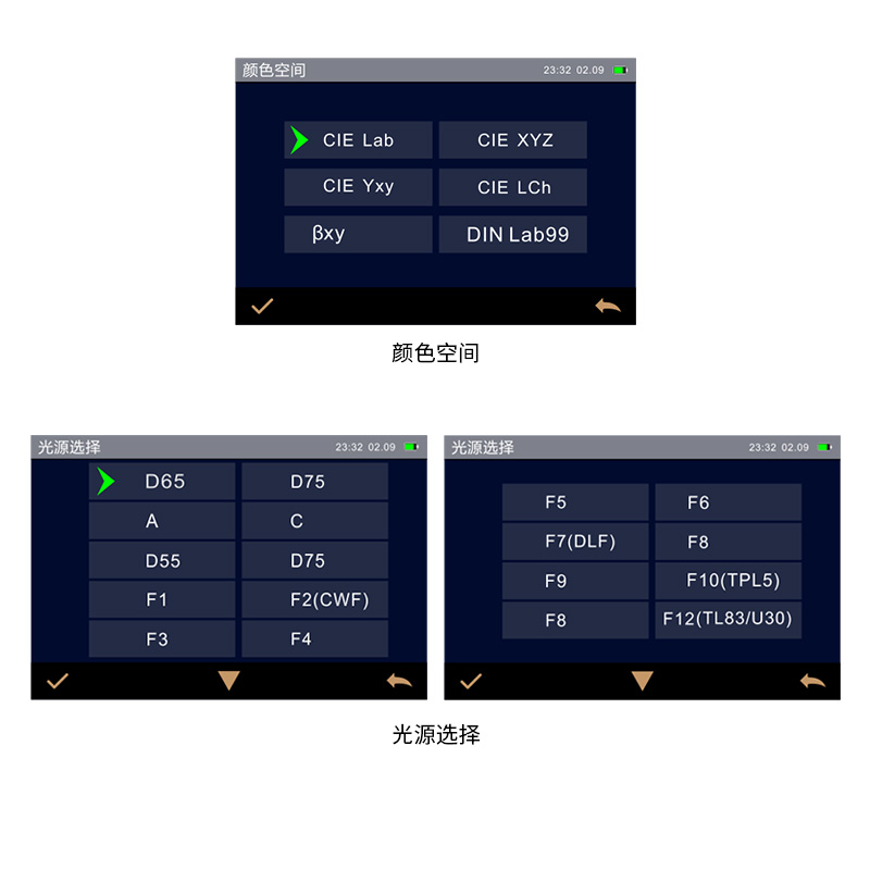 多種顏色測(cè)量空間，多種觀(guān)測(cè)光源